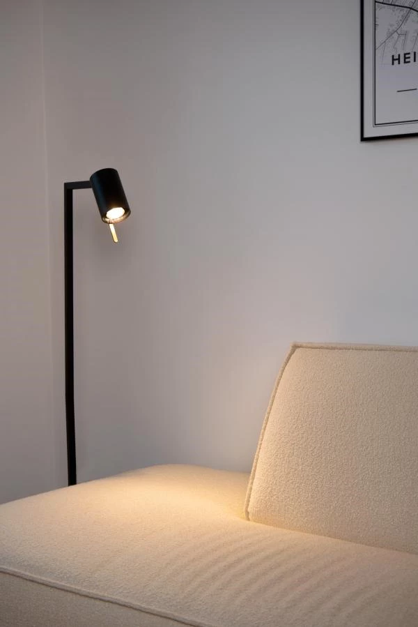 Lucide LESLEY - Floor reading lamp - 1xGU10 - Black - atmosphere 2